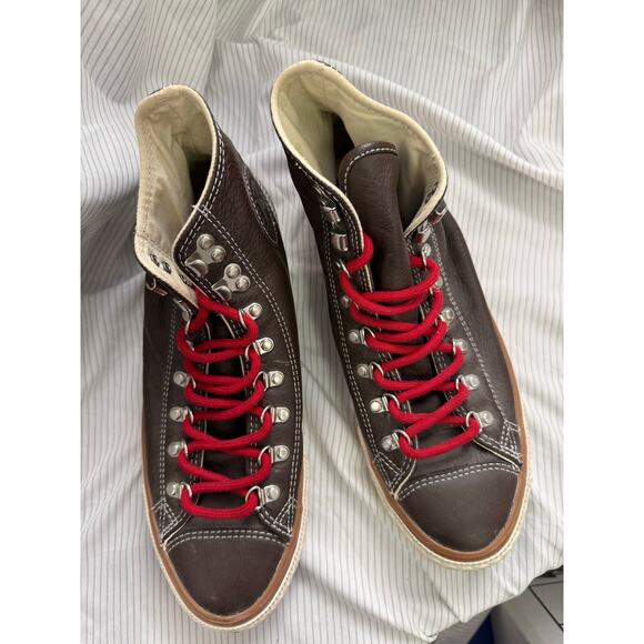 Converse Chuck Taylor Chocolate Brown Leather Hiker Hi Sneakers Sz 8 GS main image 9